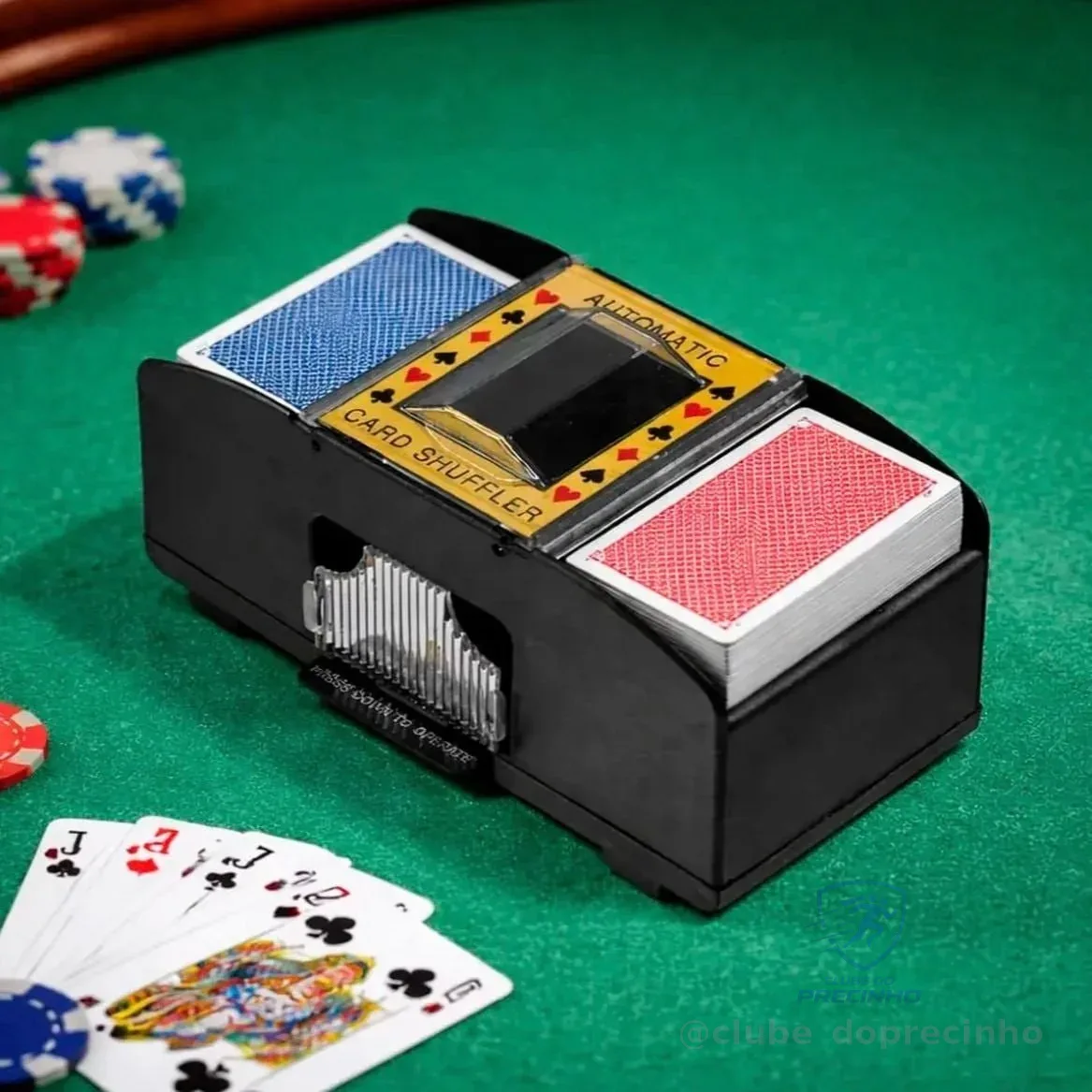 Embaralhador De Cartas Automático de Pilha Misturador Para 2 Baralhos Poker Truco