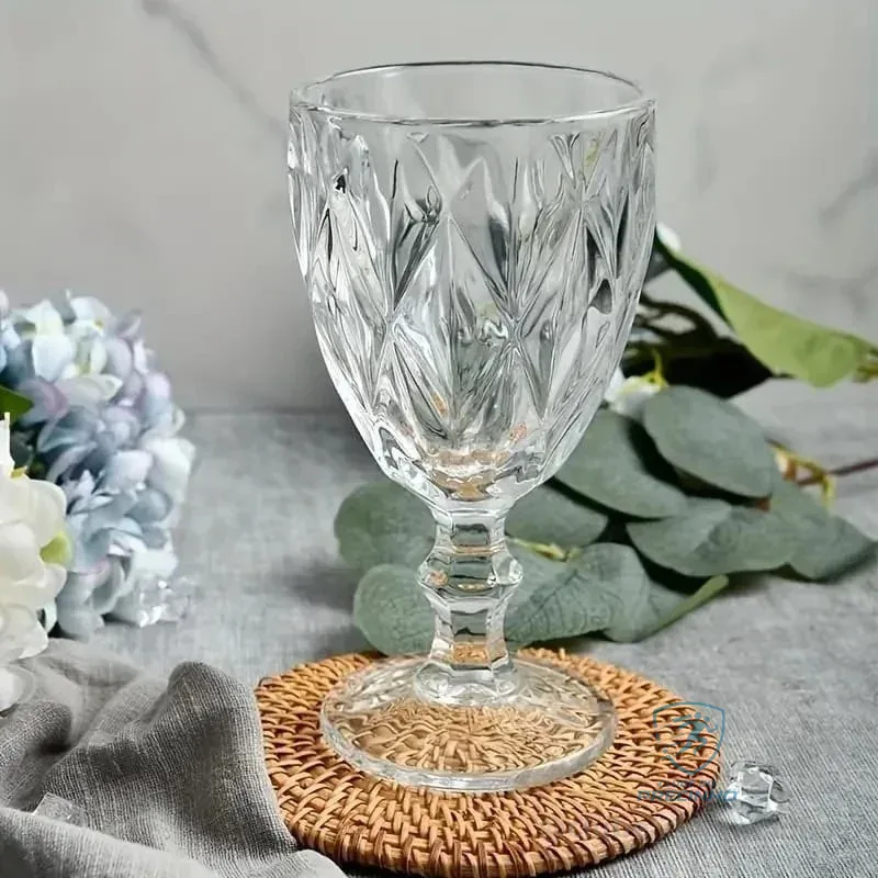 Jogo com 6 Taças De Vidro Diamond Cristal 340ml