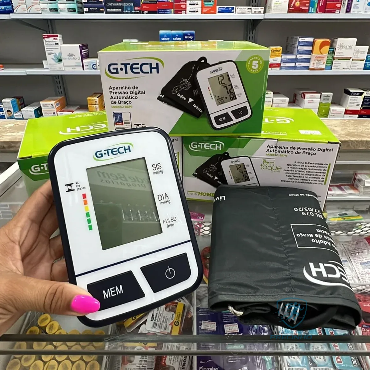 Aparelho Medidor De Pressão Arterial Digital G-tech Bsp11 Cor Cinza
