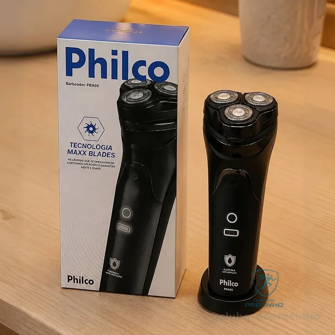 Barbeador Elétrico Pba08 À Prova Dágua Bivolt Philco Preto