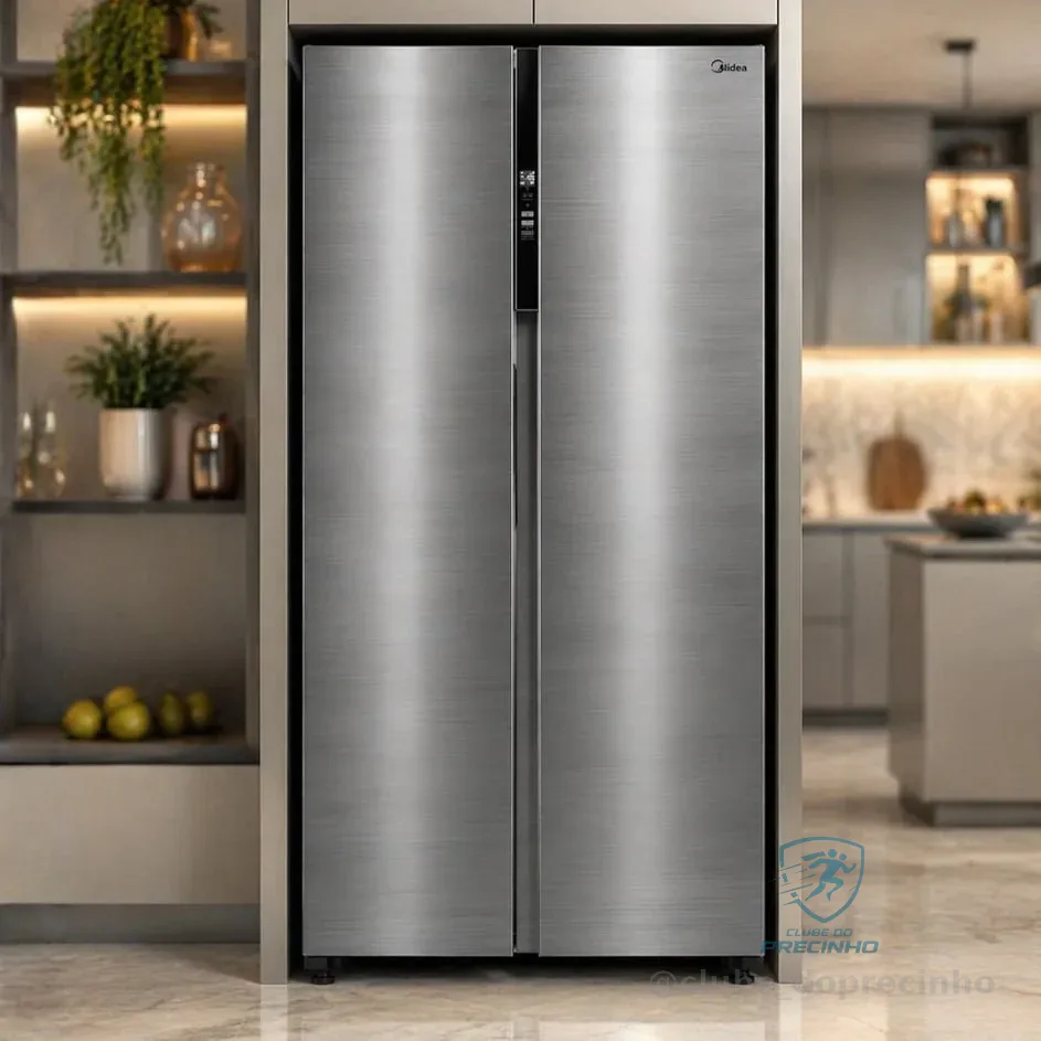 Geladeira Frost Free Side By Side 442L Cor Inox Midea MDRS598FGA041-127v
