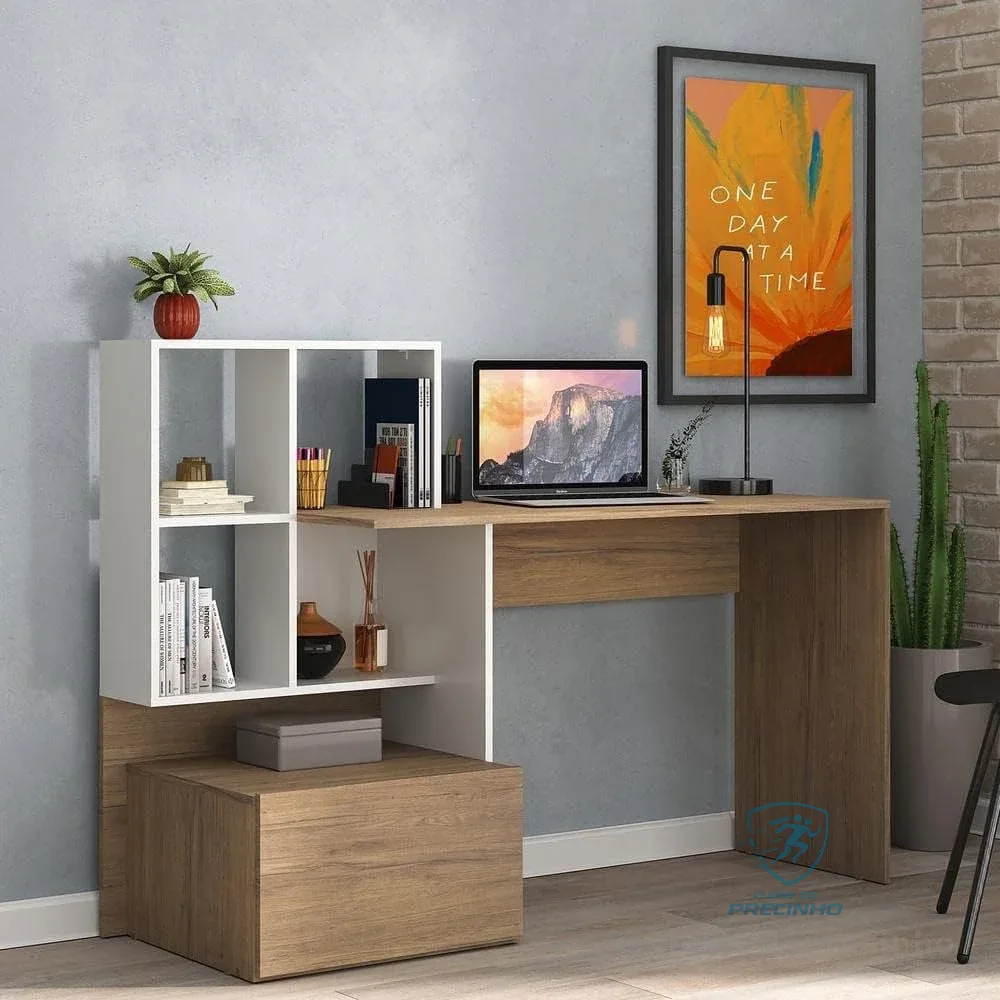 Mesa Escrivaninha Atlantis Multimóveis com Espaço para PC