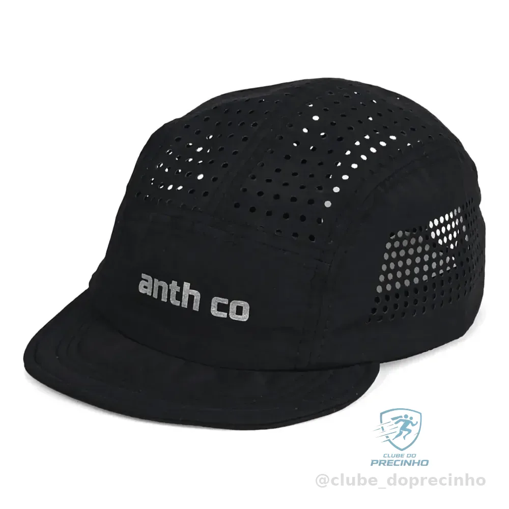 Boné Five Panel Esportivo Fresh Anth Co Respirável Unissex Preto Único Un Liso