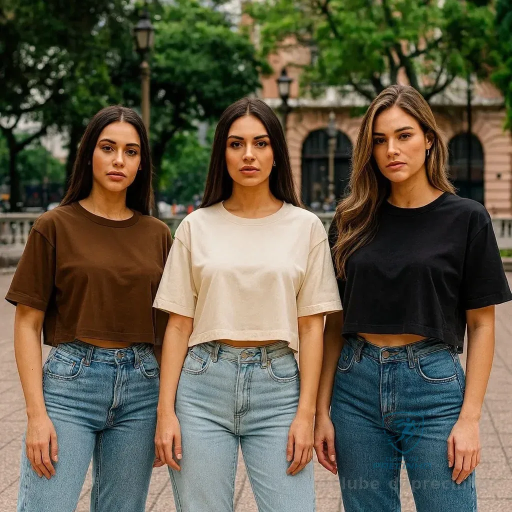 Kit 3 Cropped Feminino Oversized Academia Malha Premium 100%