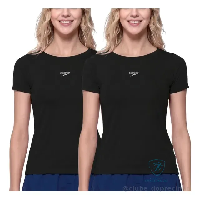 Kit 2 Camisetas Femininas Speedo Slim Fitness Academia Sport
