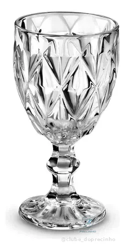 🚀 Jogo De Taças Diamond Cristal Vidro Taça De Vinho 340 Ml 6 Peças Home Utilidades Transparente