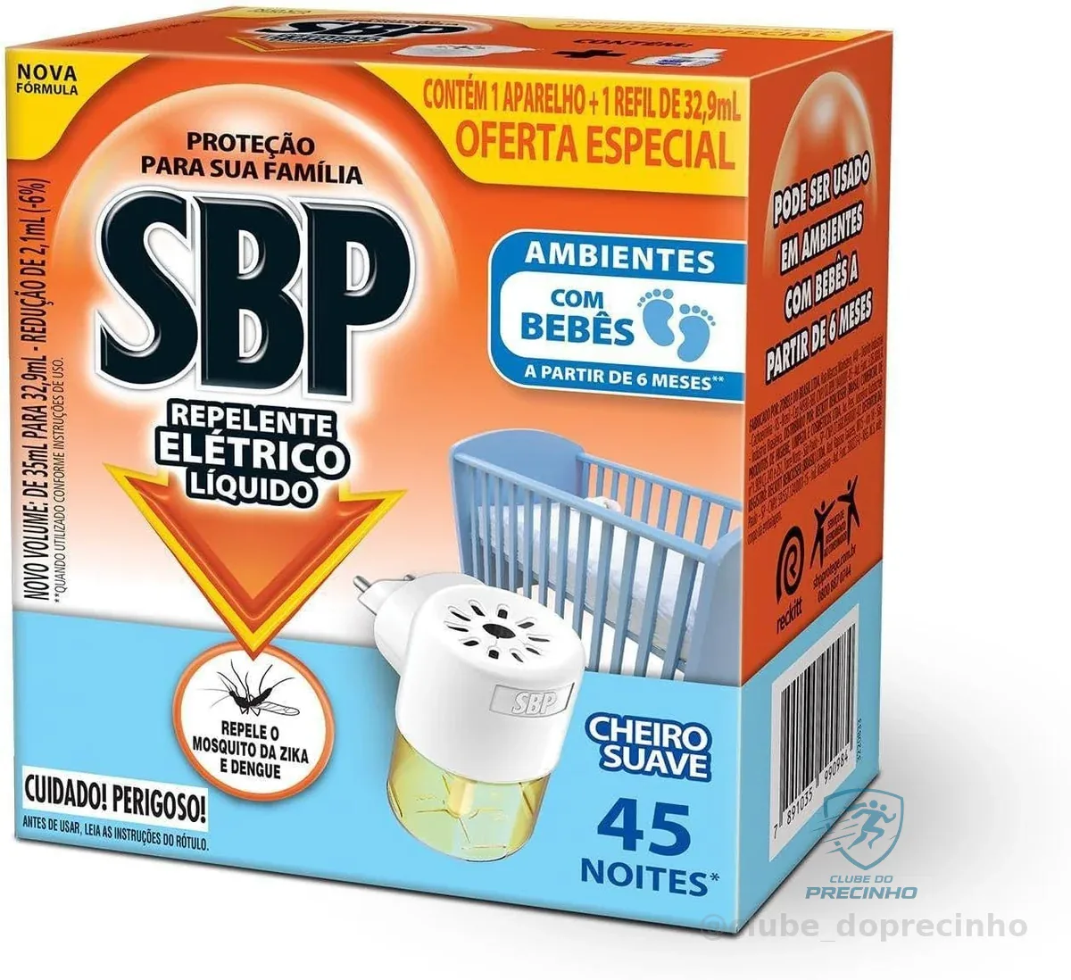 🚀 Repelente Elétrico Líquido SBP 45 Noites Cheiro Suave Novo Aparelho + Refil