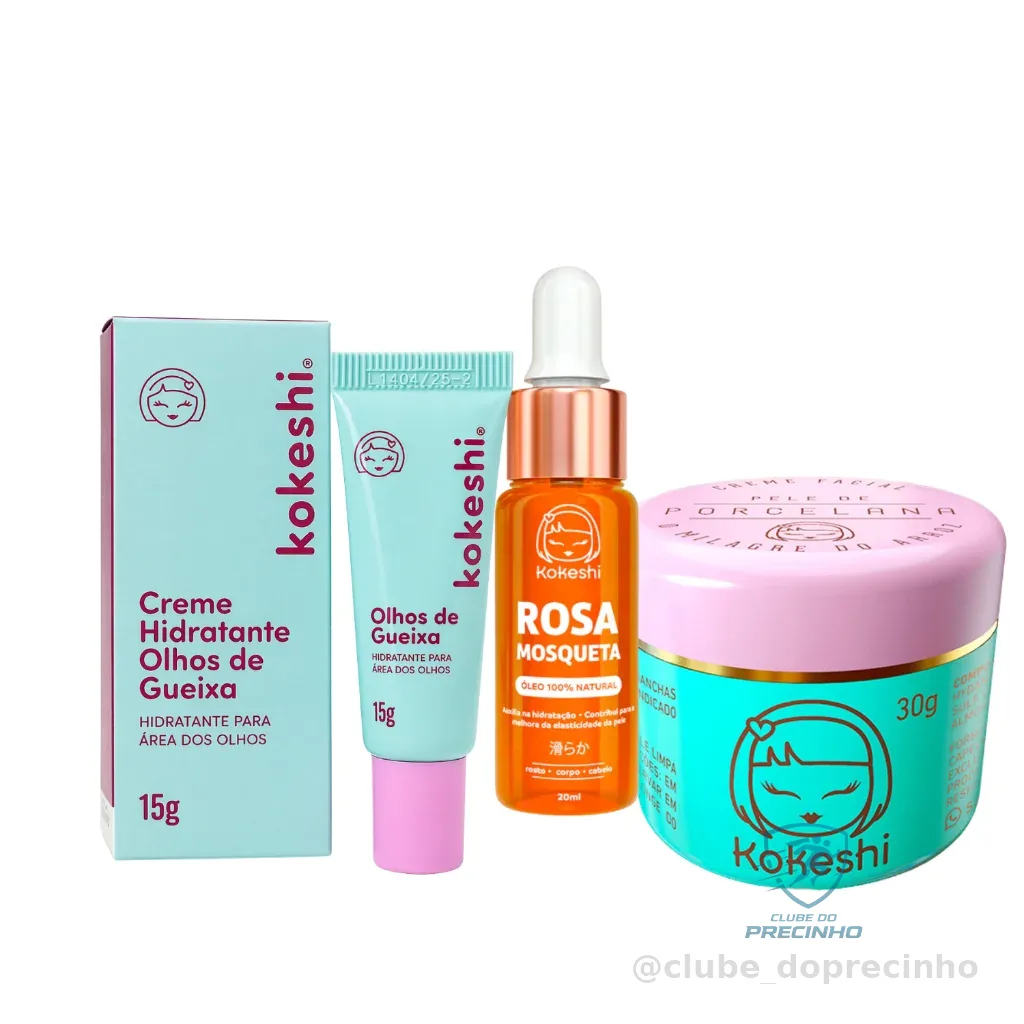 Kit Renovadores Kokeshi Pele Porcelana Óleo de Rosa Mosqueta Shopee