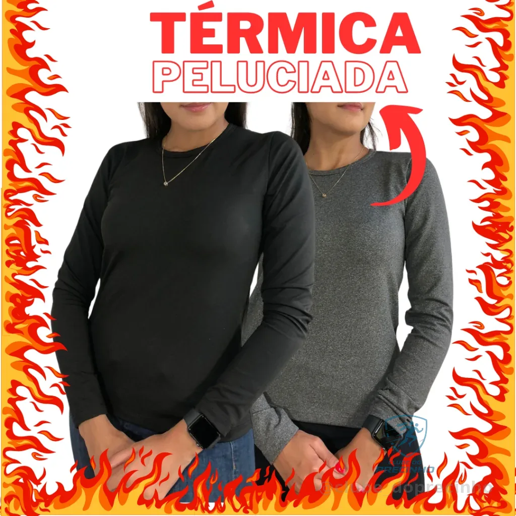 KIT C/ 2  Blusa de Frio Feminina Térmica Peluciada Shopee