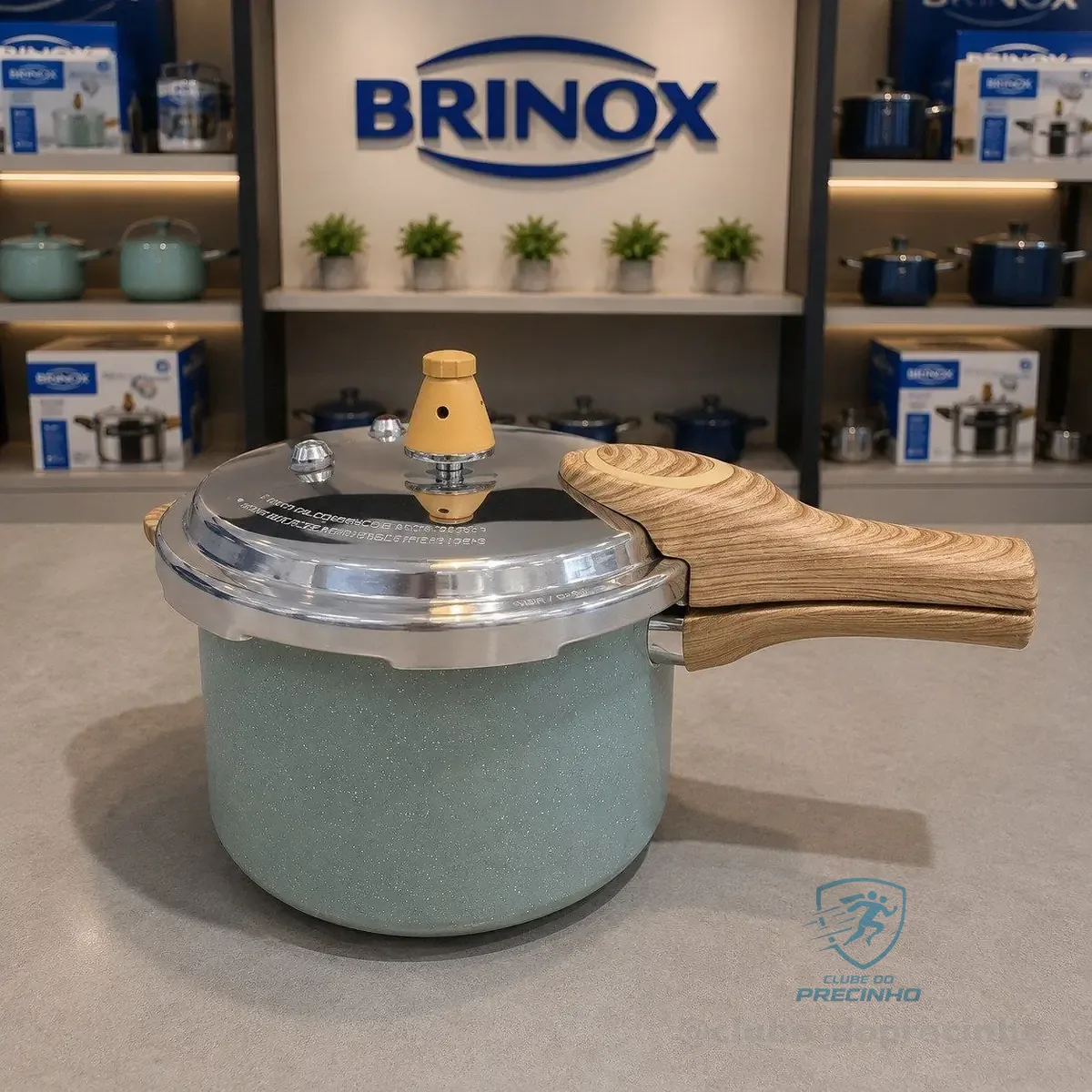 🚀 Panela De Pressão Brinox Indução Antiaderente Verde Botanika