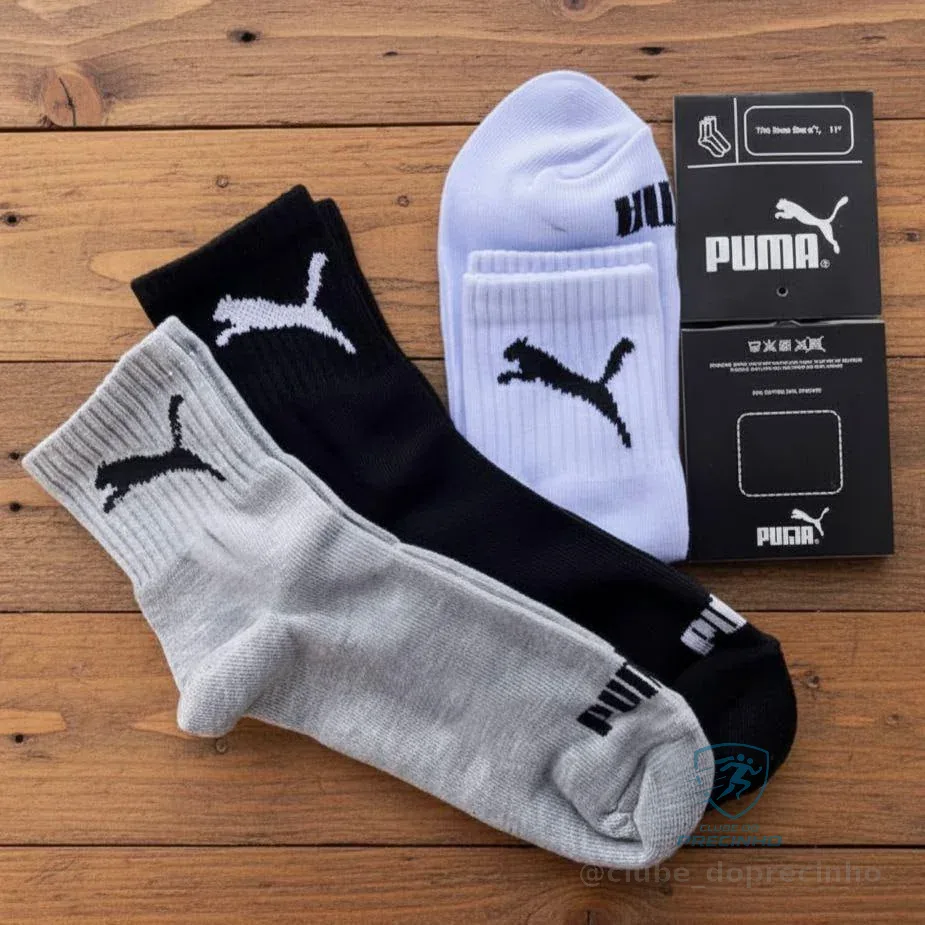 Kit 6 Pares de Meias Puma Cano Médio Mercado Livre