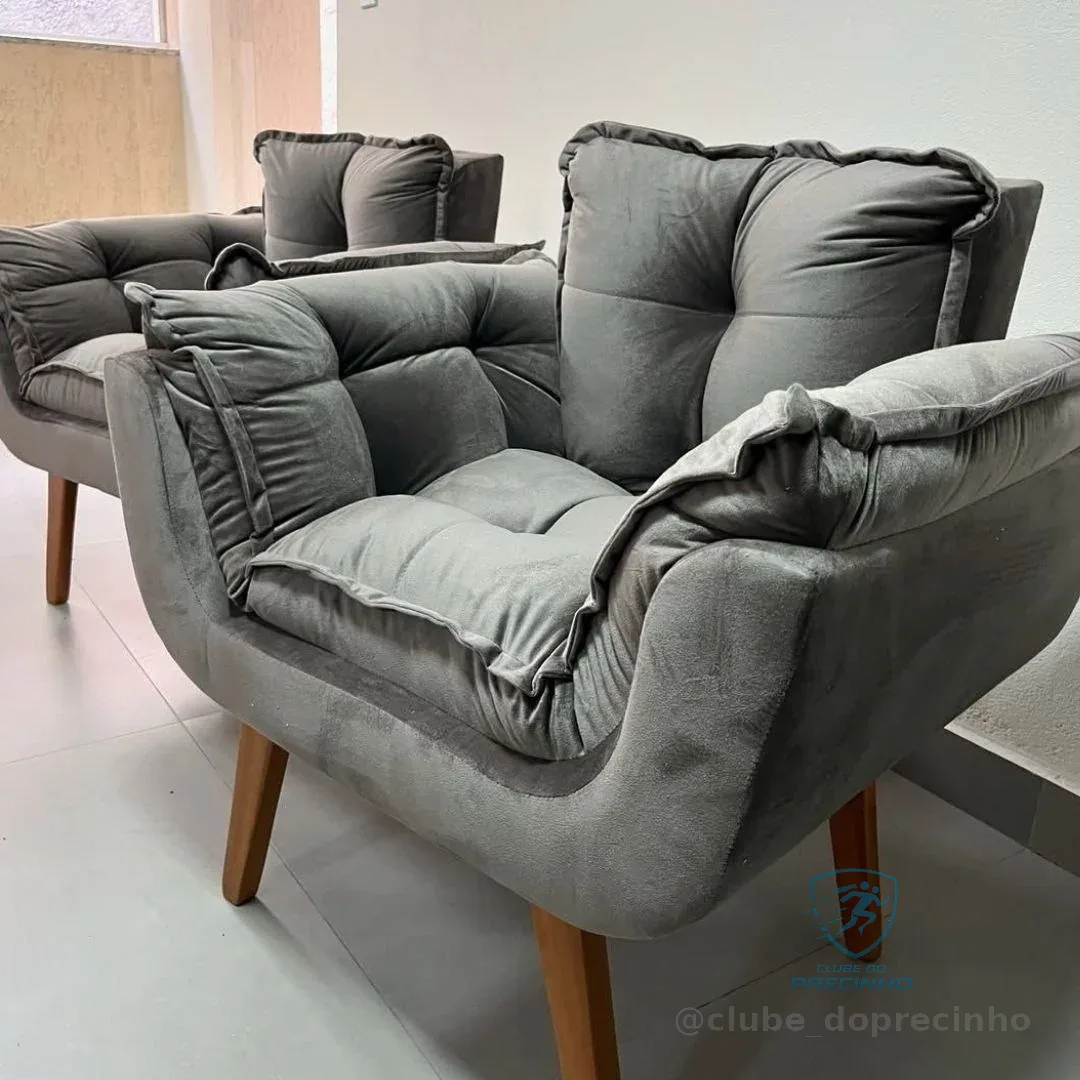 🚀 Poltrona Decorativa Opala Suede Para Sala Arapongas Luxo