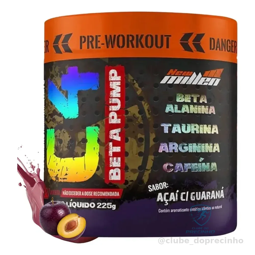 C4 Beta Pump 225g - New Millen - O Melhor Pré Treino Sabor Açaí Com Guaraná