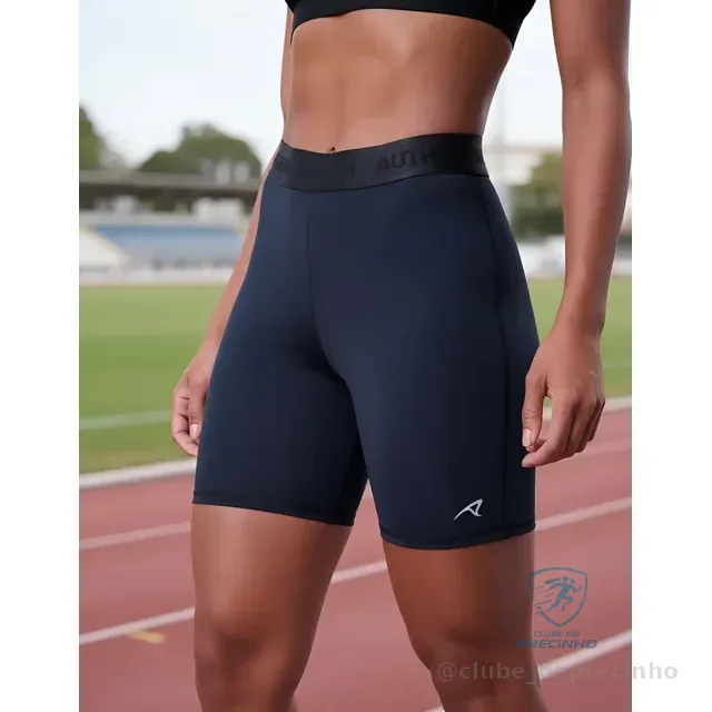 Bermuda Feminina Corrida Fitness Authen Essential 15cm Preta