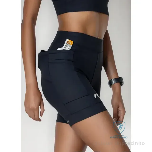 Bermuda Feminina 6 Bolsos Snugg Fitness Alta Compressão