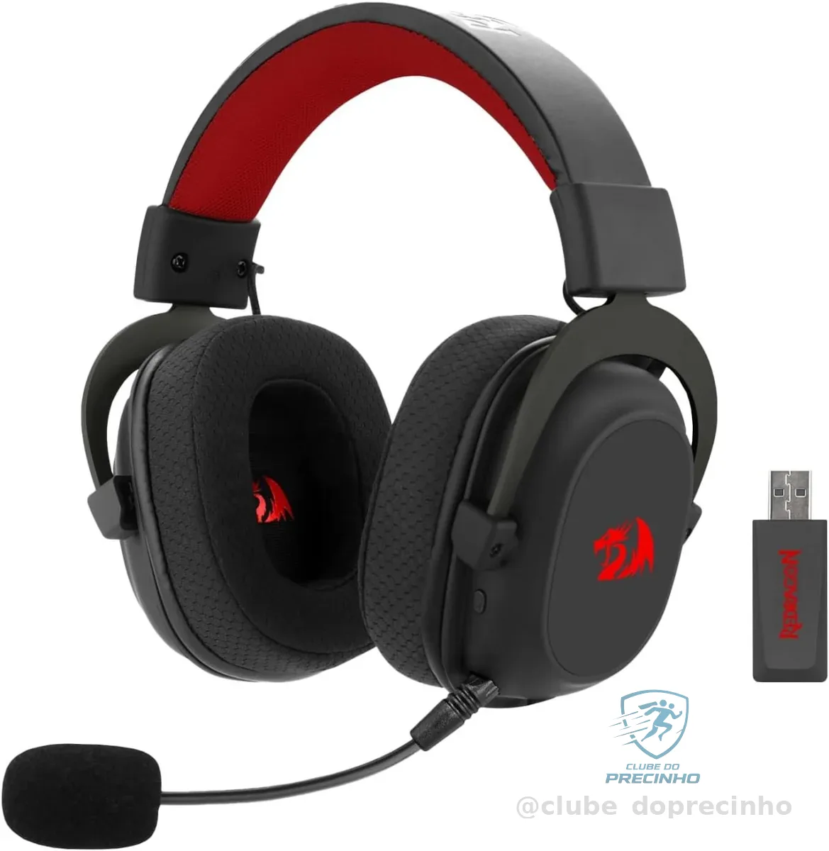 🚀 Headset Gamer Redragon Zeus Pro Preto Sem Fio 7.1 H510-PRO