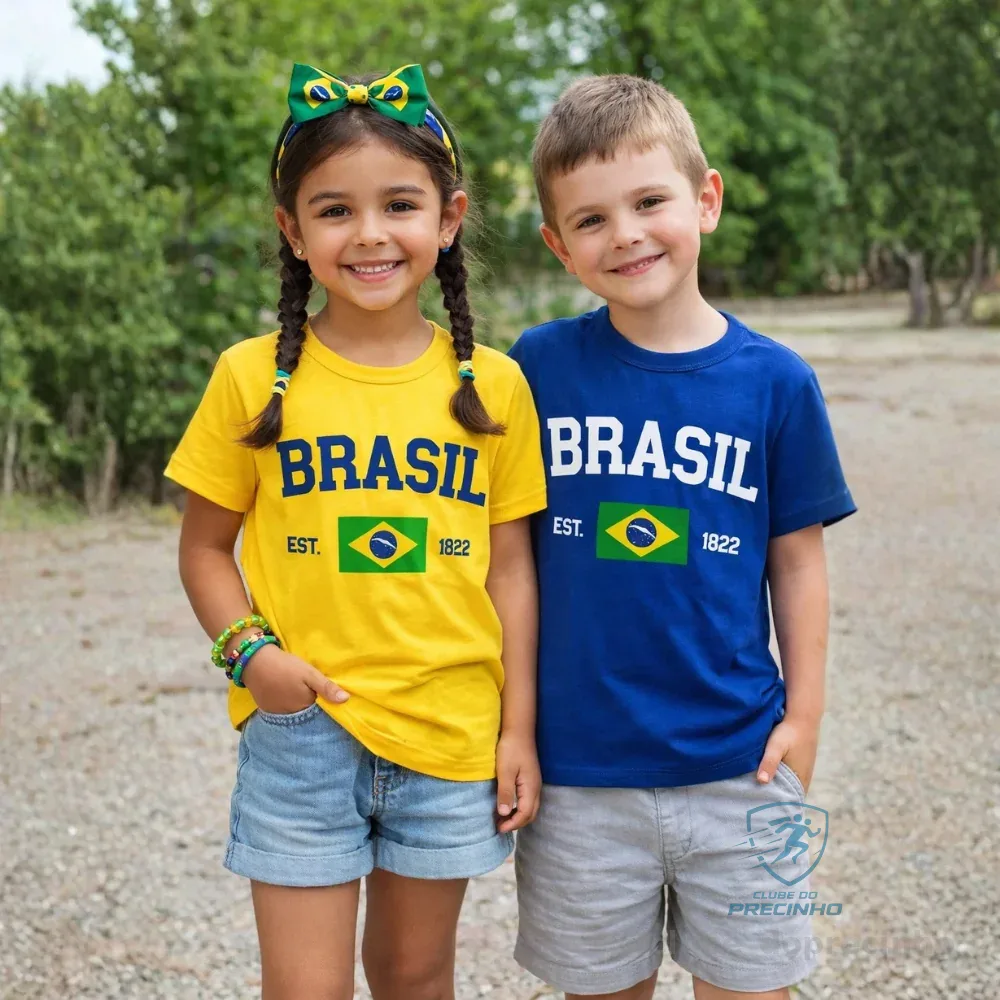 Camiseta Infantil Brasil Unissex Copa do Mundo Tamanhos 2 ao 10 Sortidos | Roupa Infantil Brasil Shopee