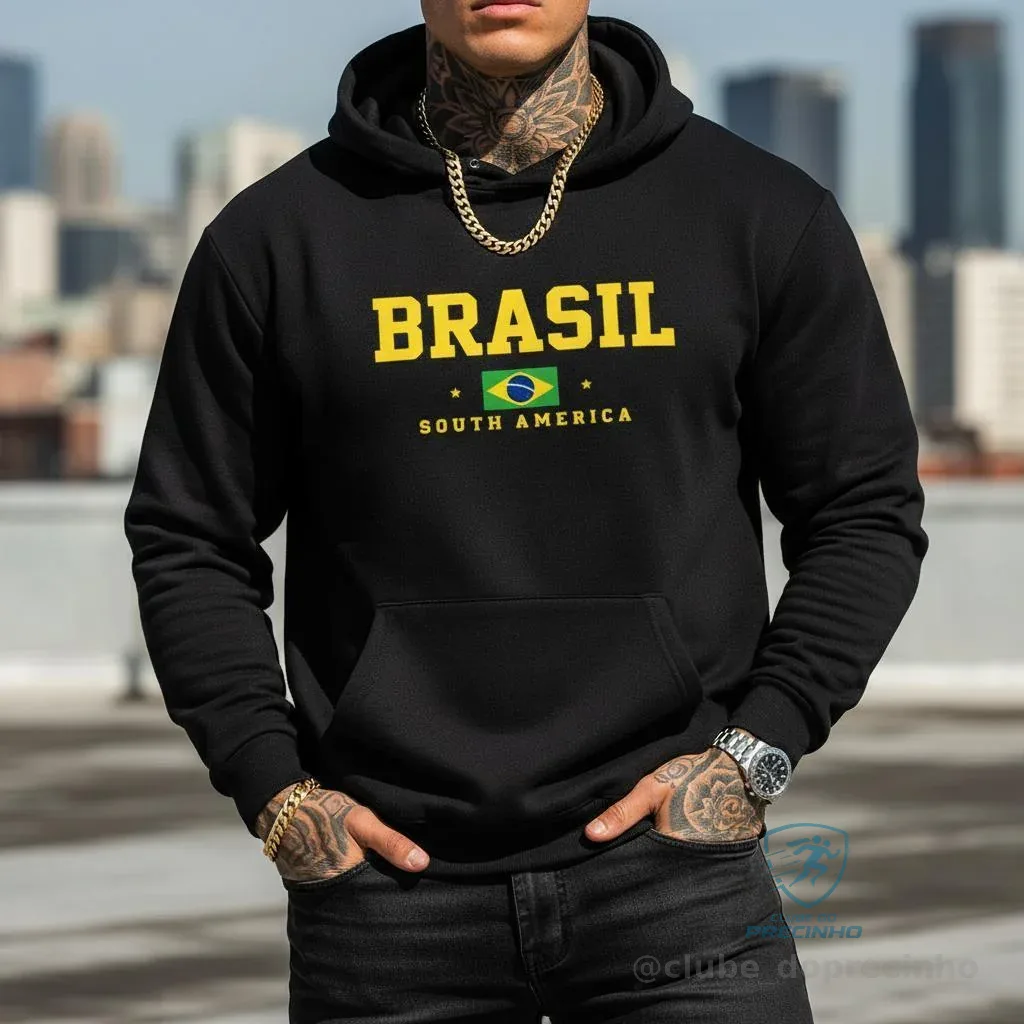Moletom Canguru Copa do Mundo Bolso Capuz Unissex Brasil South American Lançamento 2026 Shopee