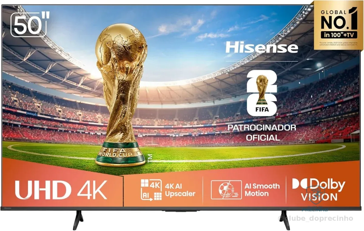 🚀 Hisense Smart TV 4K 50" Polegadas 50A6NV com Dolby Vision, HDR10, HLG, Dolby Gaming, Film Maker, DTS Virtual X, Compatibilidade Alexa e Google Home