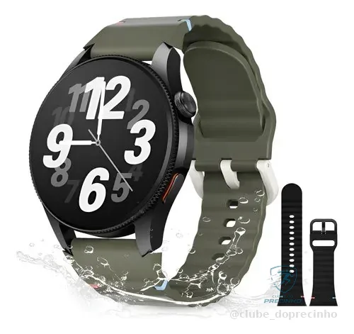 🚀 Relógio Smartwatch Aurafit Trek2 Com Gps, À Prova D'água Preto Sport Preto/verde