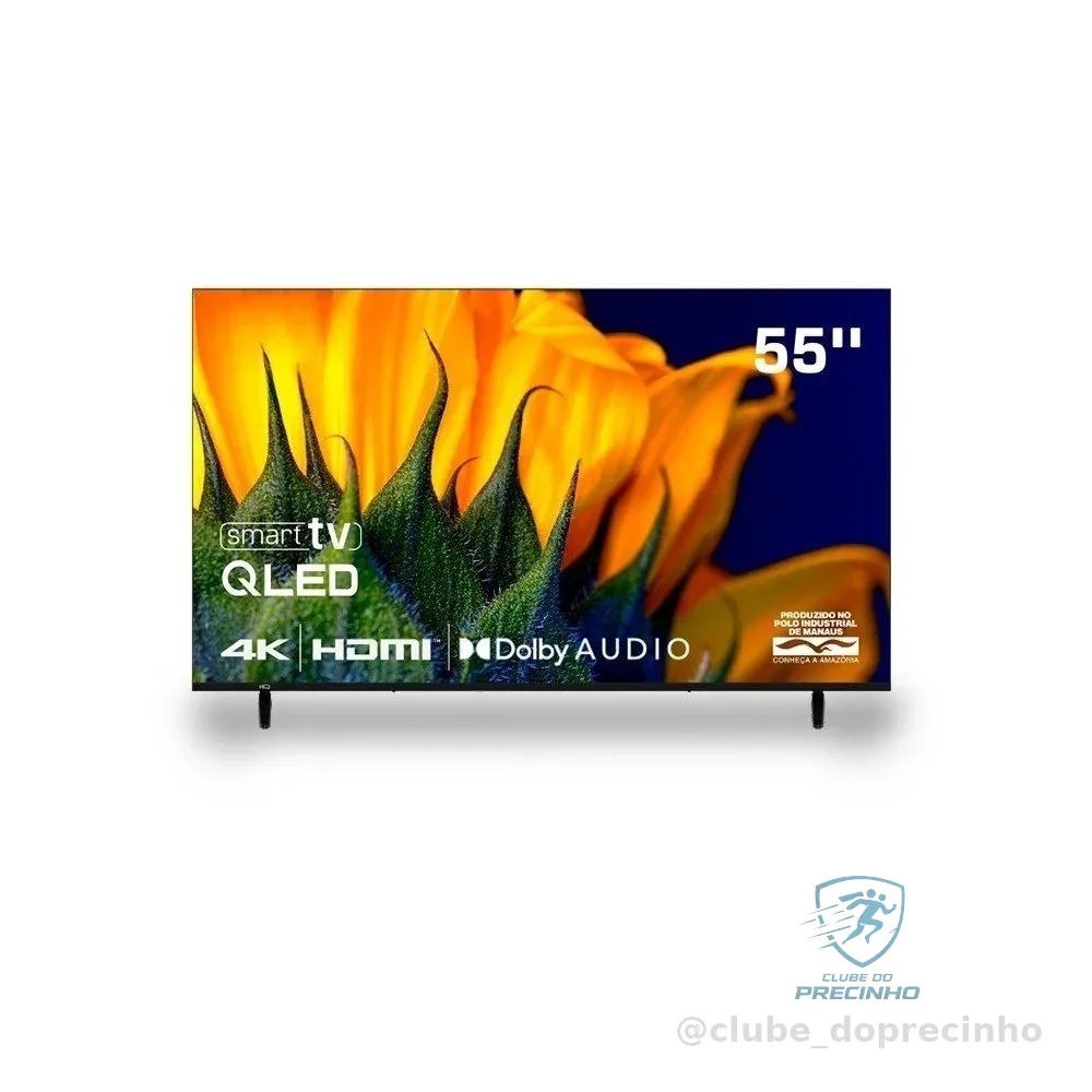 🚀 Smart TV HQ QLED 55 Polegadas HQ-QLED55SM 4K Wi-Fi Bluetooth, Apps, Netflix, YouTube e Prime Vídeo
