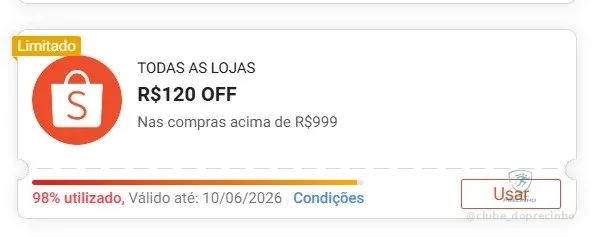 🔥 Cupom Shopee Produtos Selecionados