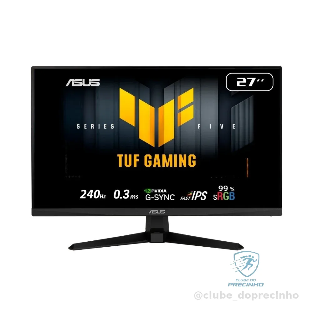 🚀 Monitor Gamer ASUS TUF 27", Full HD, 240Hz, 0.3ms, Fast IPS, VRR, G-Sync Comp, FreeSync Premium, HDR10, Som Integrado, Preto - VG279QM5A