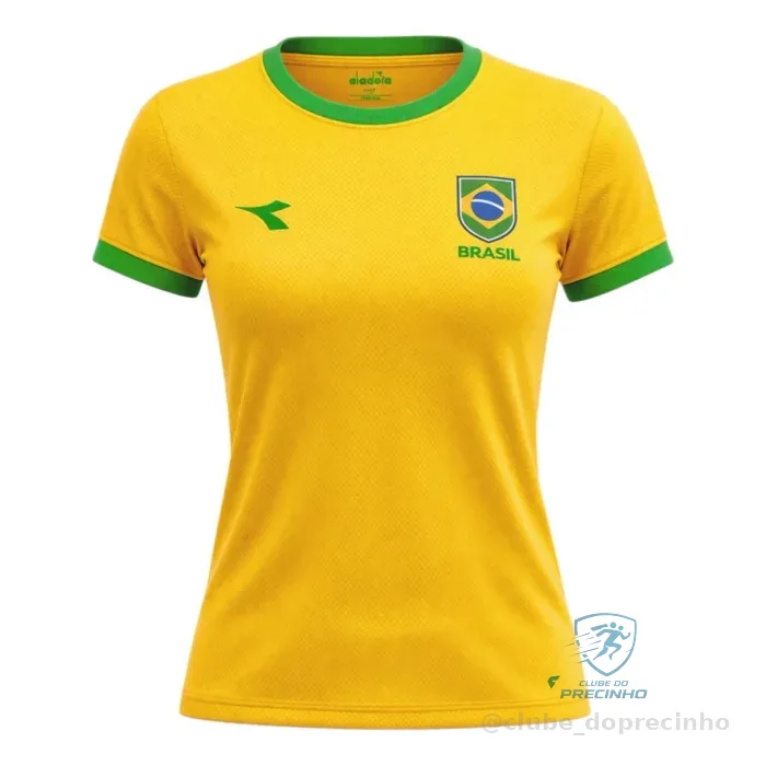 Camiseta Brasil Diadora Feminina Mercado Livre