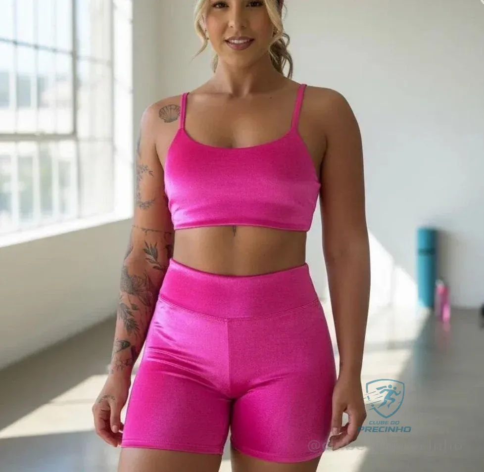 Conjunto Fitness Virginia Top Shorts Meia Coxa Mercado Livre