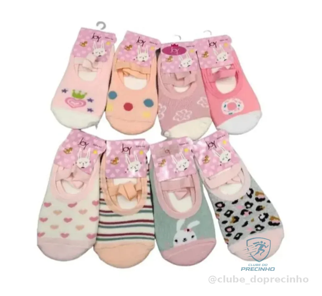 Kit 4 pares Meia Sapatilha Antiderrapante (Tam. 0 ao 10A) Mercado Livre