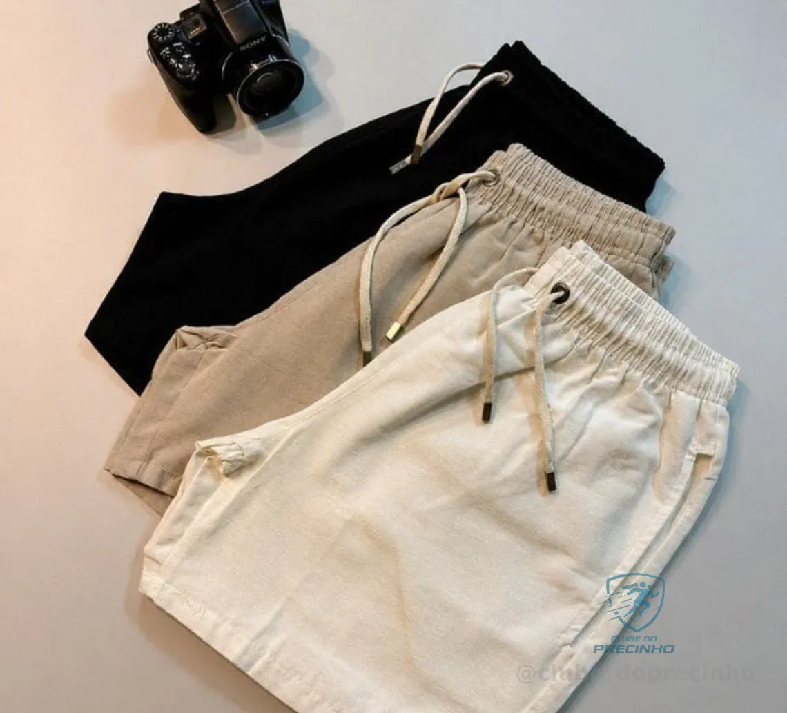 Kit 3 Shorts Masculino Bermuda Linho Mercado Livre