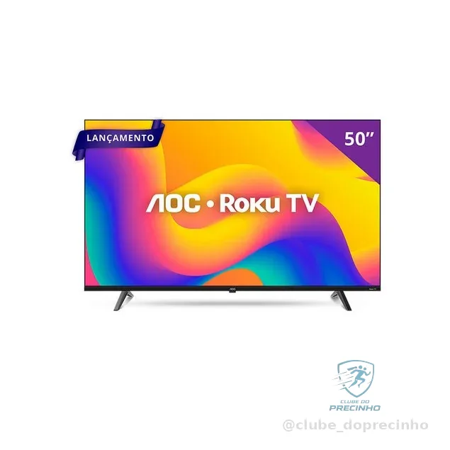 🚀 Smart TV AOC 50” 4K UHD Roku TV WiFi HDR10 Dolby Digital LED 512 MB 16W com Apps 50U7045/78