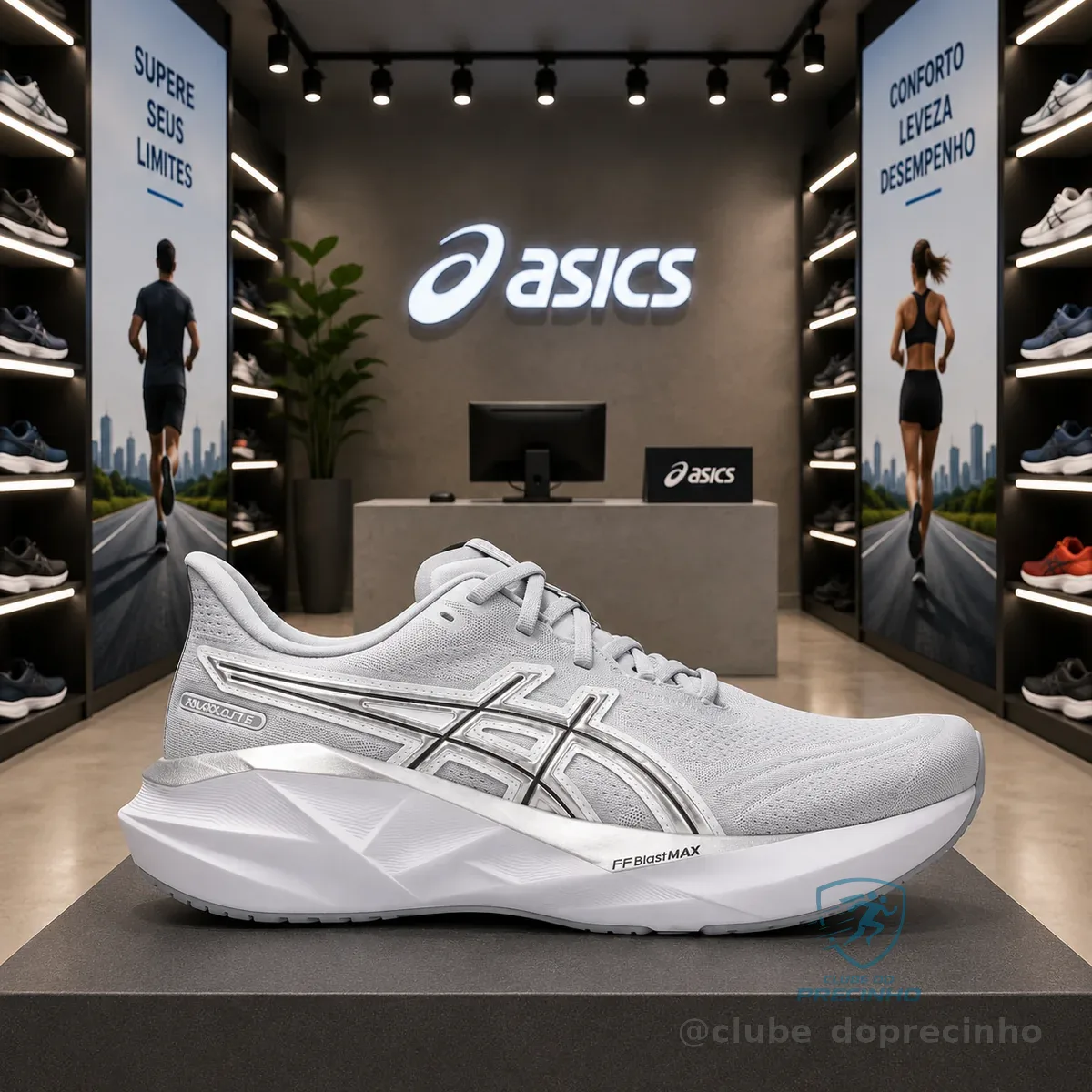 Tênis Asics Novablast 5 Atc Masculino Cinza E Prata - 39, 40, 41, 42 e 43