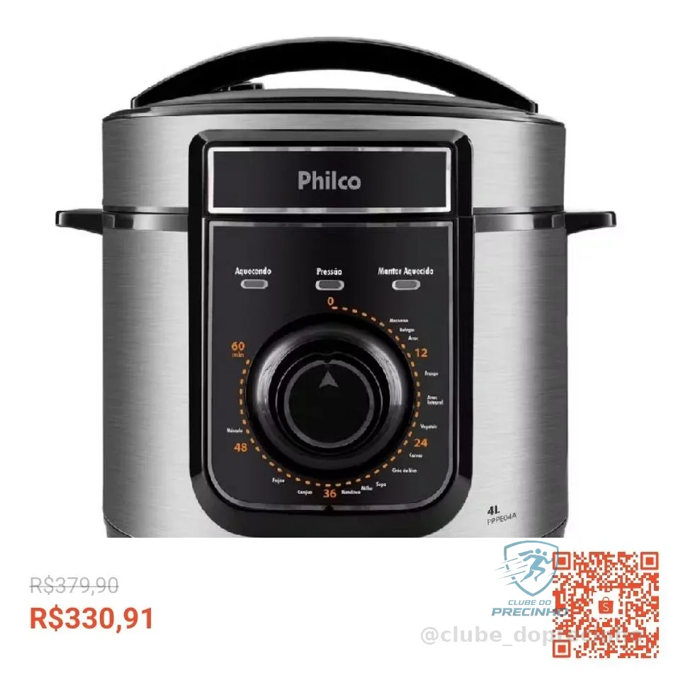 🚀 Panela de Pressão Elétrica Philco 4L 14 funções PPPE04A