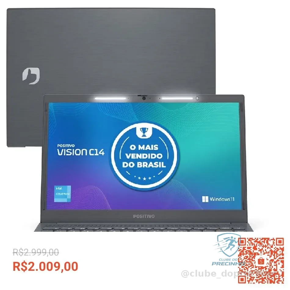 🚀 Notebook Positivo Vision C14 Lumina BAR Intel Celeron N4500 Windows 11 Home 8GB RAM 128GB eMMC 14"