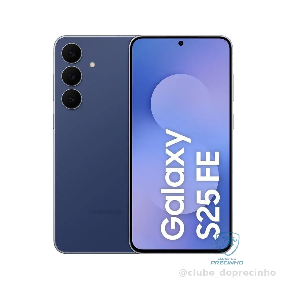 🚀 Smartphone Galaxy S25 FE 5GB Tela 6,7P AMOLED 128GB 8GB RAM Câmera 50MP Samsung - Azul Marinho