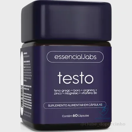 Testo Essencial — Fórmula com Feno Grego, Boro, Arginina e ZMA - Precursor da Testosterona - 60 cápsulas sem sabor Mercado Livre