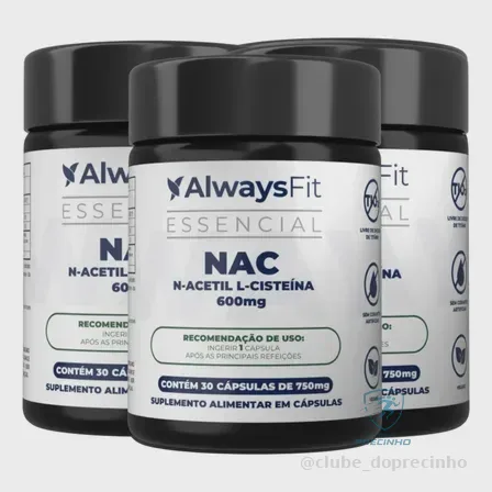 Kit 3 Nac Alwaysfit N-acetil L-cisteína - 600mg 30 Cápsulas Sem Sabor Mercado Livre