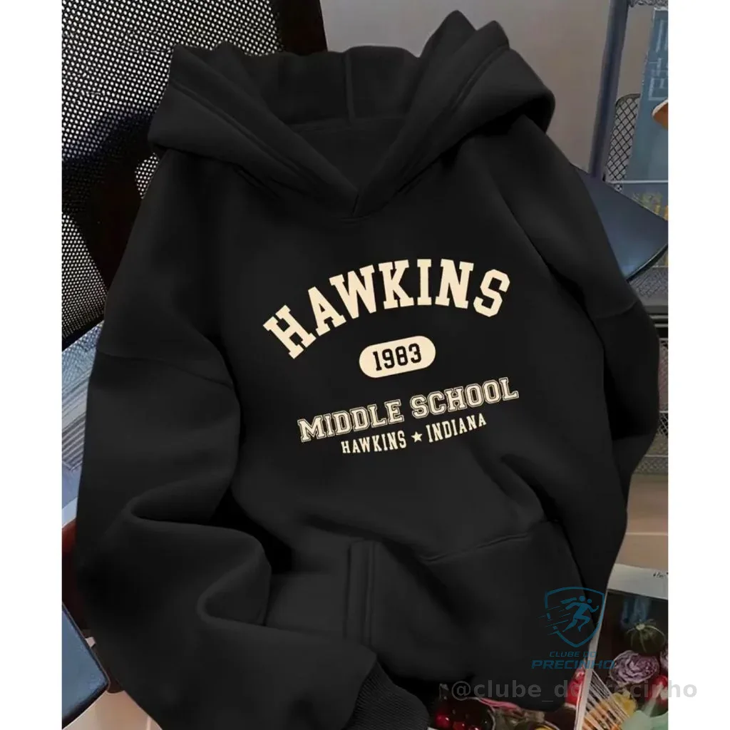 Moletom Unissex Canguru Hawkins 1983 Middle Modelo Estilo Americano Confortável Shopee