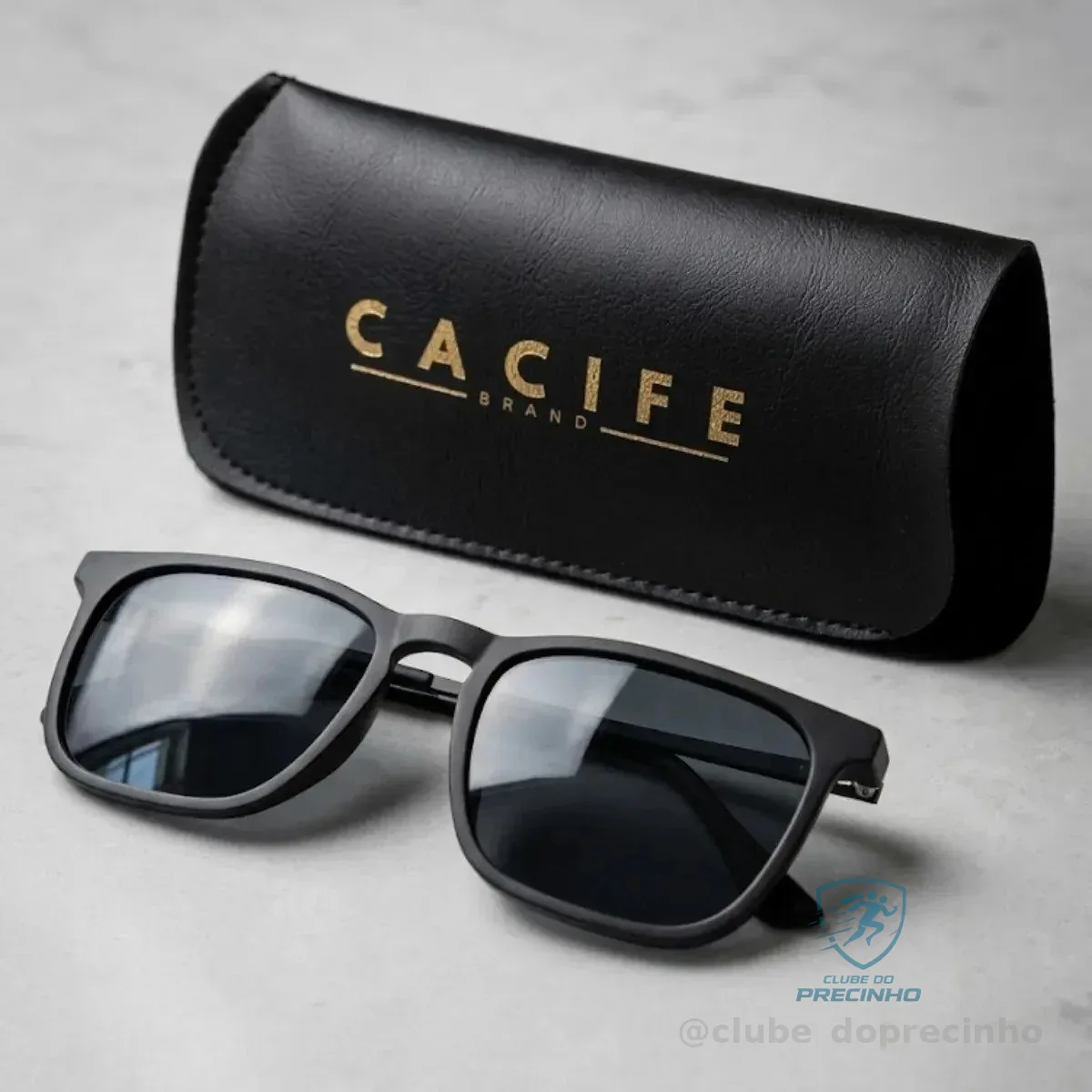 Óculos de Sol Quadrado Proteção UV400 com Case Mercado Livre