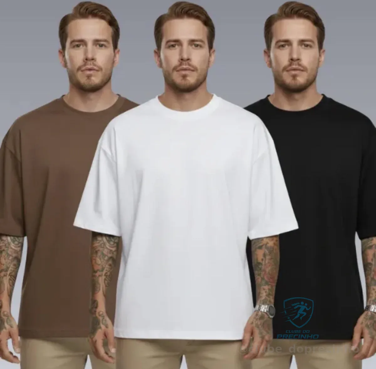 Kit 3 Oversized Masculina Stretwear Básica Lisa Pre Mercado Livre