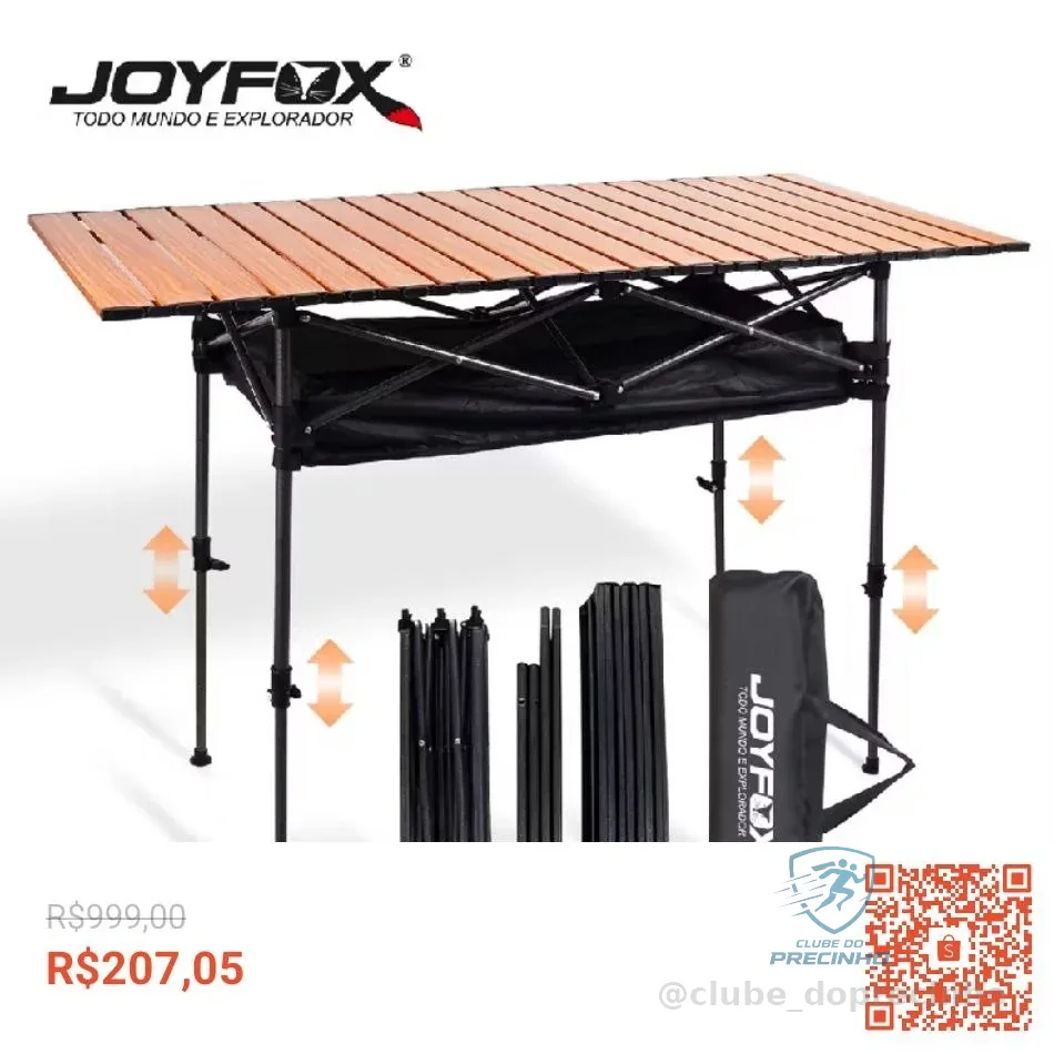 🚀 Mesa Dobrável 120cm Ultraleve Portátil Altura Ajustável Resistente Para Camping Acampamentos Churrascos