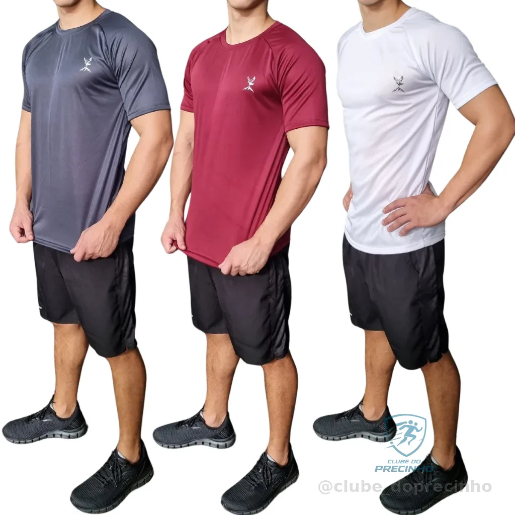 Kit Com 3 Camiseta Camisa Dry Fit Masculina Treino Academia Corrida Ciclismo Básica Blusa Lisa Shopee