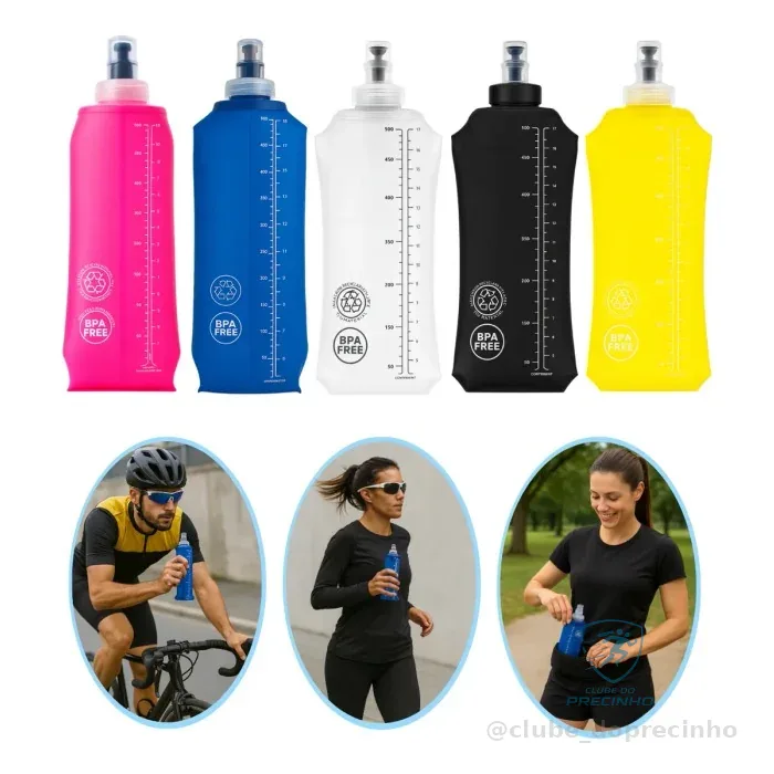 Garrafa dobrável de silicone 500ml Mercado Livre