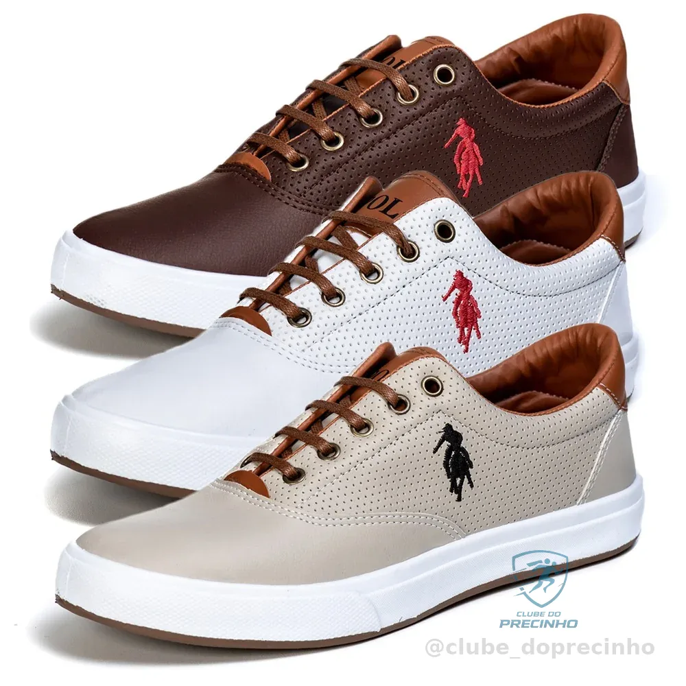 Kit 3 pares de tenis masculino oldsen da polo Open barato original Shopee