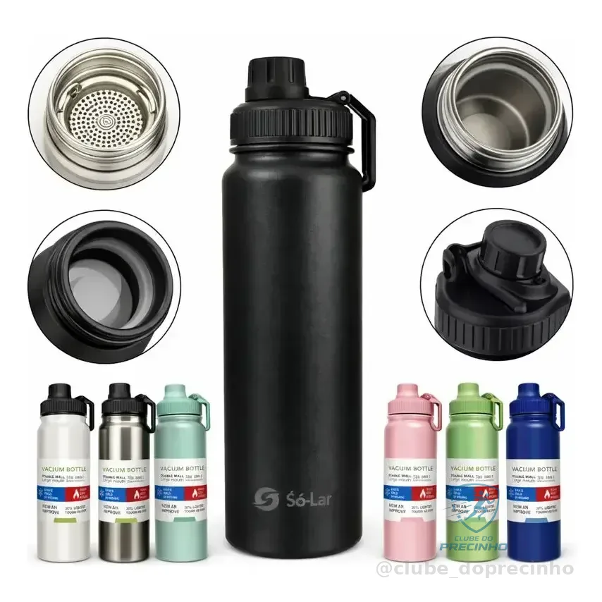 Garrafa Térmica 800ml Água Gelada Squeeze Inox