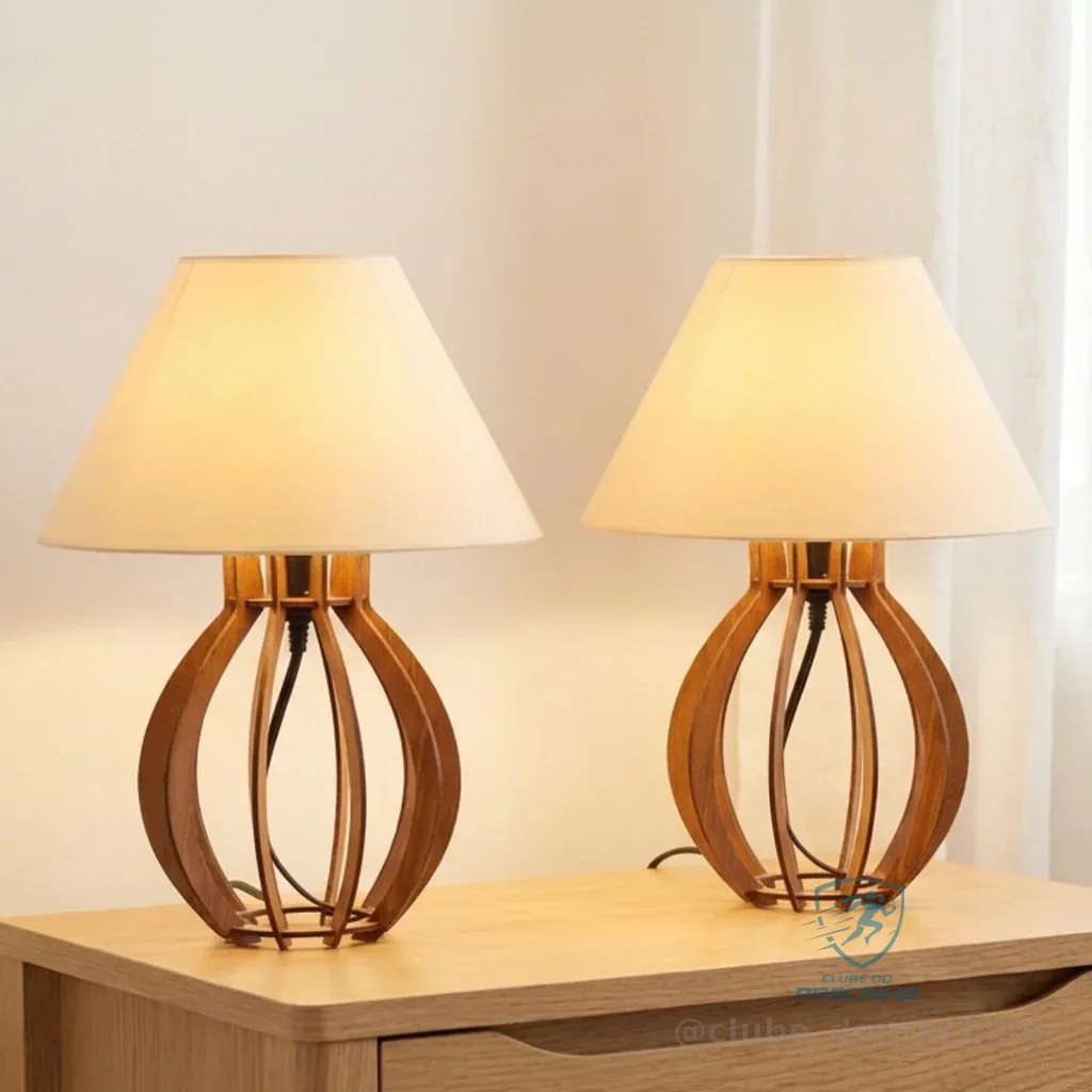 Kit 2 unidades Abajur La Finesse Cupula - Luminária Para Decoração Quarto e Sala Shopee
