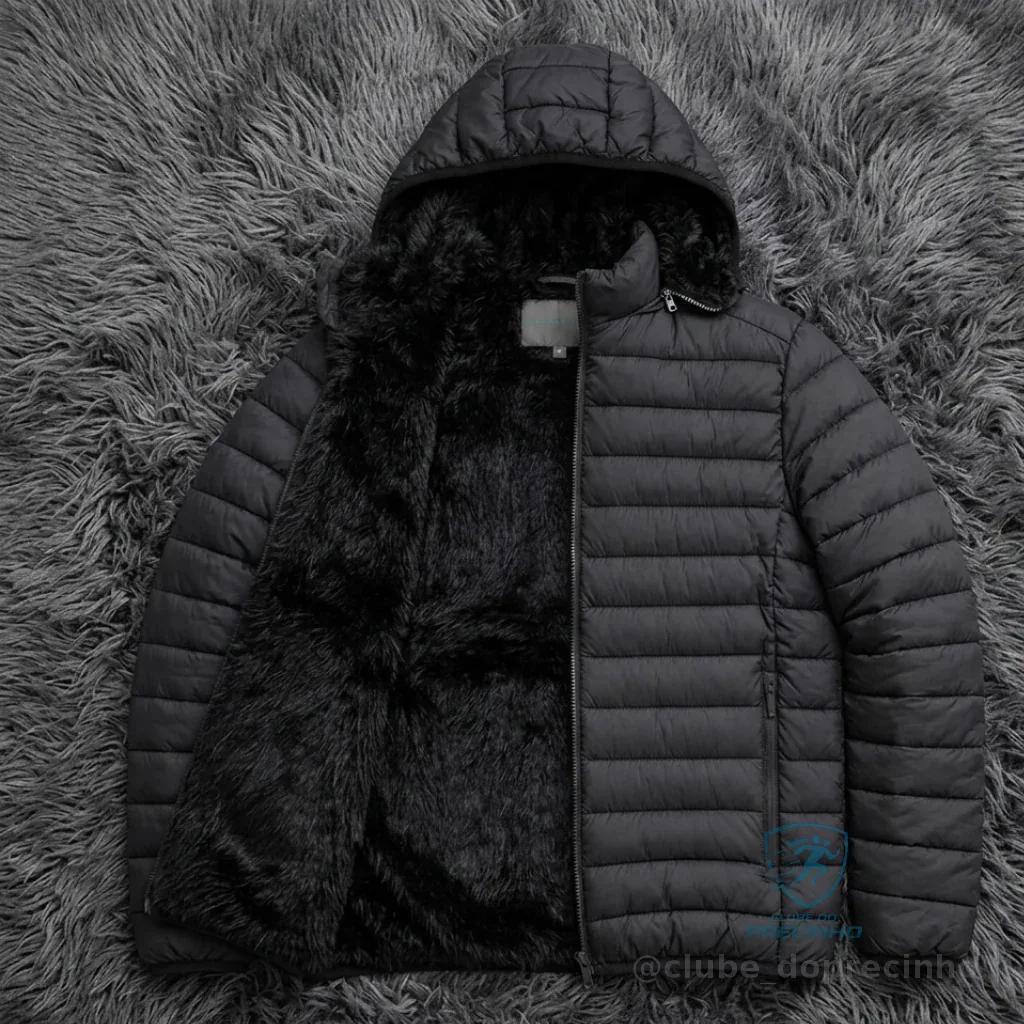 Jaqueta Puffer Masculina Matelasse Inverno Quente Peluciada e Sem Forro Shopee