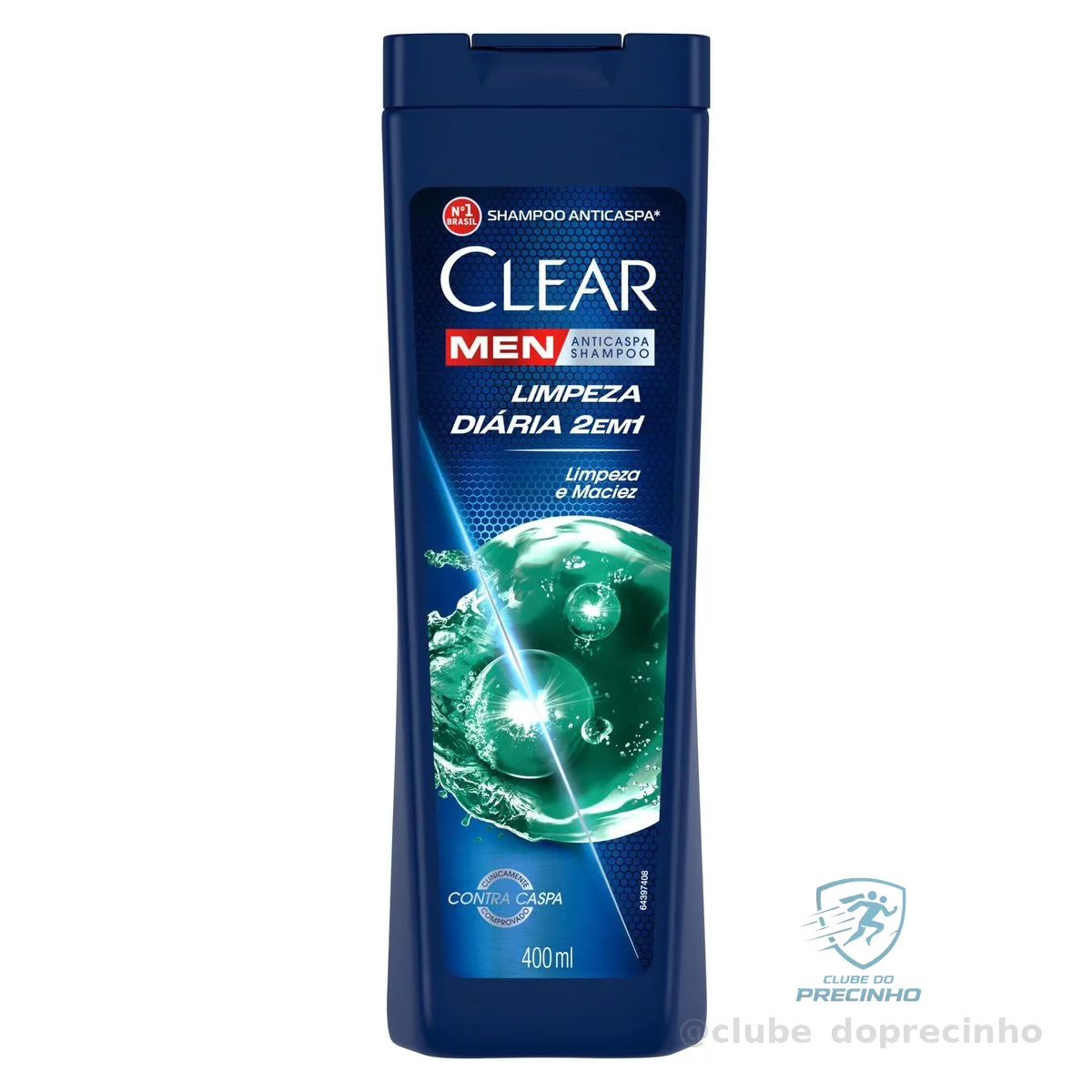 Clear Men Limpeza Diaria 2 Em 1 - Shampoo Anticaspa 400Ml