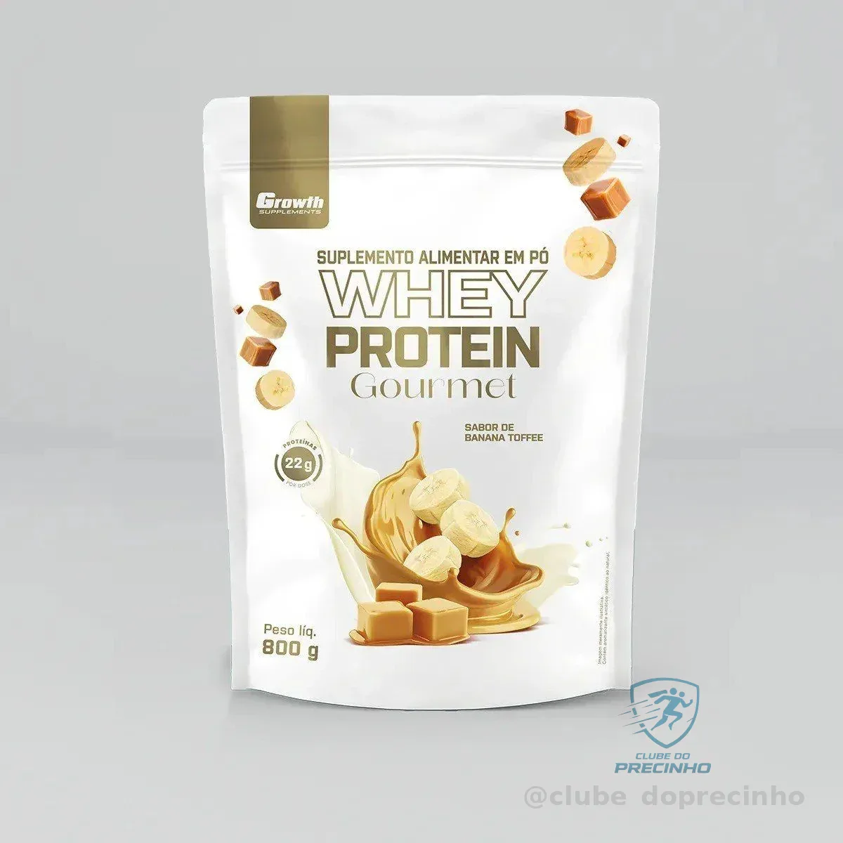 Whey Protein Gourmet 800g Growth Supplements - Banana Toffee Mercado Livre